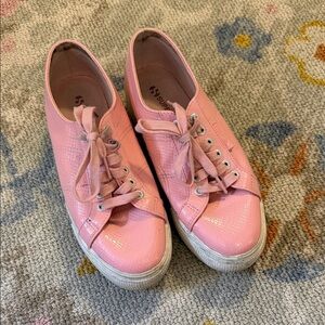 Superga Women's Pink Lace-Up Sneakers